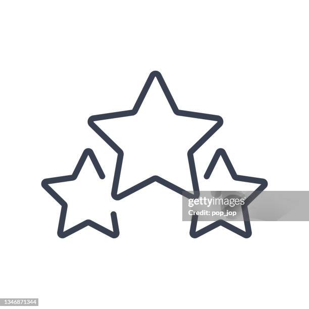 ilustraciones, imágenes clip art, dibujos animados e iconos de stock de conjunto de estrellas - icono de línea. ilustración vectorial de stock - pop awards