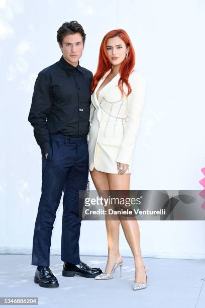 Bella Thorne and Benjamin Mascolo attend the photocall of the movie "Time Is Up" during the 19th Alice Nella Città 2021 at Casa Alice on October 16,...
