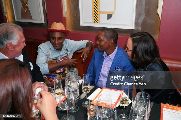 Marcus Samuelsson, Isaiah Thomas and Lynn Kendall sre seen at Dinner with Marcus Samuelsson as part of the LIVEHAPPilly series presented by illy...