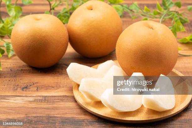 japanese pear - asian pear stock pictures, royalty-free photos & images