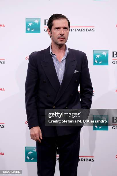 Melvil Poupaud attends the photocall of the movie "Les Jeunes Amants" during the 16th Rome Film Fest 2021 on October 16, 2021 in Rome, Italy.