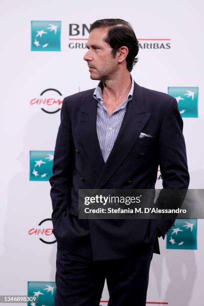 Melvil Poupaud attends the photocall of the movie "Les Jeunes Amants" during the 16th Rome Film Fest 2021 on October 16, 2021 in Rome, Italy.