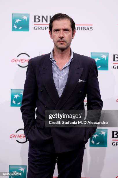 Melvil Poupaud attends the photocall of the movie "Les Jeunes Amants" during the 16th Rome Film Fest 2021 on October 16, 2021 in Rome, Italy.