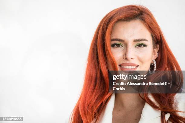 Bella Thorne attends the photocall of the movie "Time Is Up" during the 19th Alice Nella Città 2021 at Casa Alice on October 16, 2021 in Rome, Italy.