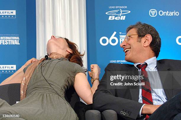 Parker Posey and Jeff Goldblum during 31st Annual Toronto International Film Festival - "Faye Grim" Press Conference at Sutton in Toronto, Ontario,...