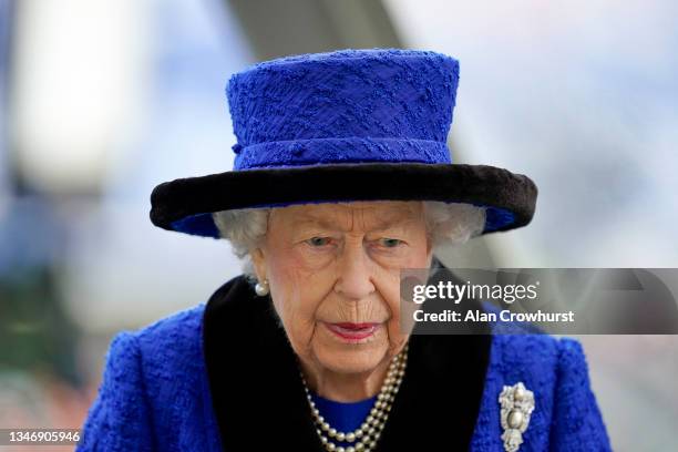 Queen Elizabet II during the Qipco British Champions Day at Ascot Racecourse on October 16, 2021 in Ascot, England.