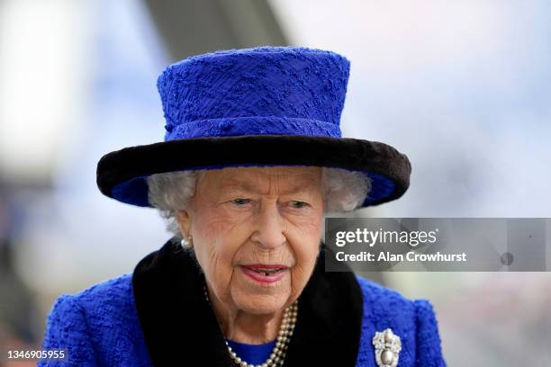 Queen Elizabet II during the Qipco British Champions Day at Ascot Racecourse on October 16, 2021 in Ascot, England.