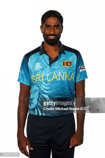 Nuwan Pradeep of Sri Lanka poses for a headshot prior to the ICC Men's T20 World Cup on October 11, 2021 in Abu Dhabi, United Arab Emirates.