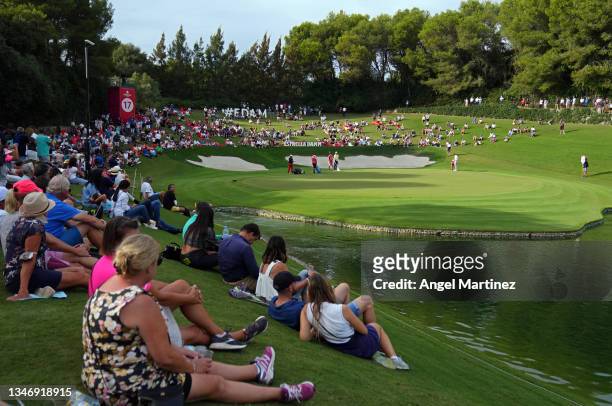 General view of the 17th green during Day Three of The Estrella Damm N.A. Andalucia Masters at Real Club Valderrama on October 16, 2021 in Cadiz,...