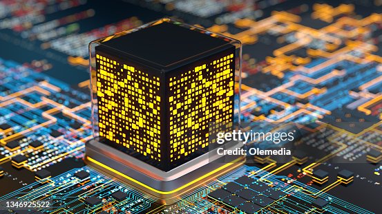 Quantum computer CPU and Computer chip concept Central Computer Processor Quantum computer CPU and Computer chip concept Central Computer Processor