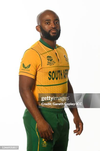 Temba Bavuma of South Africa poses for a headshot prior to the ICC Men's T20 World Cup on October 12, 2021 in Abu Dhabi, United Arab Emirates.