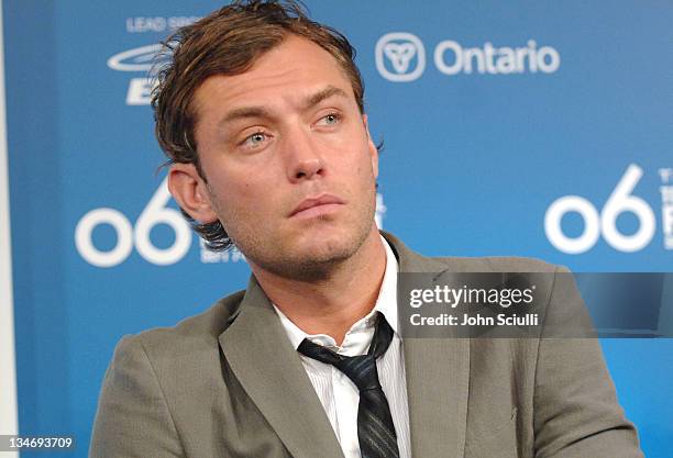 Jude Law during 31st Annual Toronto International Film Festival - "Breaking and Entering" Press Conference at Sutton Place in Toronto, Ontario,...