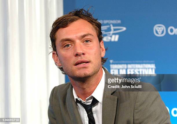 Jude Law during 31st Annual Toronto International Film Festival - "Breaking and Entering" Press Conference at Sutton Place in Toronto, Ontario,...