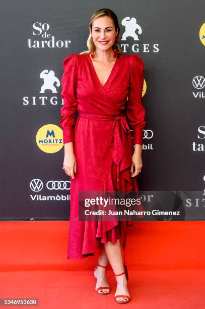 Actress Ana Milan attends 'Y Todos Arderan' premiere during the Sitges 54th International Fantastic Film Festival of Catalonia on October 16, 2021 in...