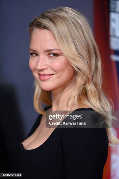 Virginie Efira attends the "Benedetta" UK Premiere during the 65th BFI London Film Festival at The Royal Festival Hall on October 16, 2021 in London,...