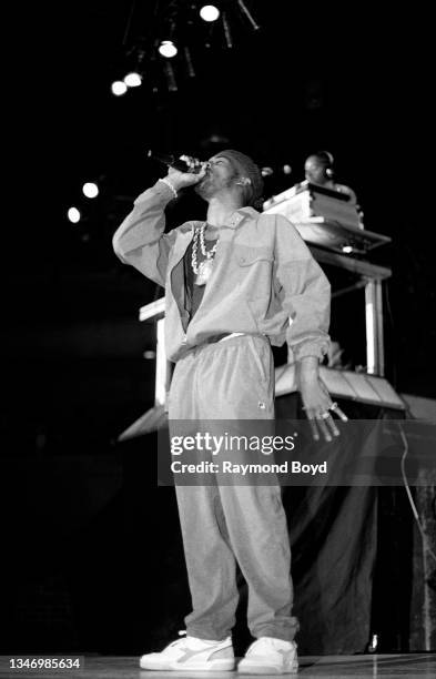Rapper Rakim of Eric B. & Rakim performs at the U.I.C. Pavilion in Chicago, Illinois in July 1987.