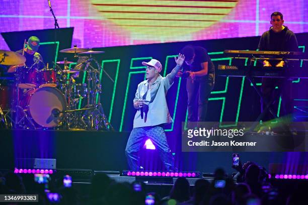 Lunay performs onstage at the 2021 iHeartRadio Fiesta Latina at the Amway Center on October 16, 2021 in Orlando, Florida.