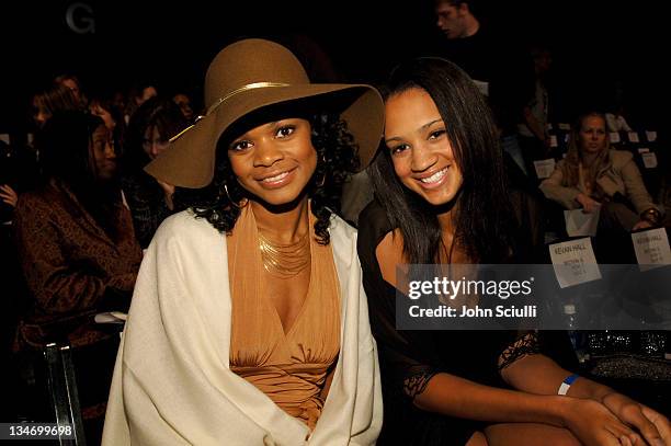 Kimberly Elise and guest during Mercedes-Benz Spring 2006 L.A. Fashion Week at Smashbox Studios - Kevan Hall - Front Row at Smashbox in Culver City,...