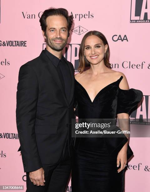 Benjamin Millepied and Natalie Portman attend the L.A. Dance Project Annual Gala on October 16, 2021 in Los Angeles, California.