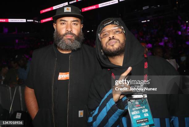 Ebro and Ro James attend TrillerVerz Featuring Super Cat, KRS 1 & Big Daddy Kane at Barclays Center on October 16, 2021 in New York City.