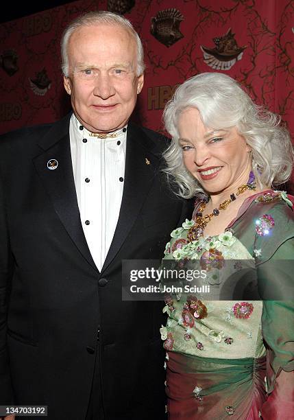 Buzz Aldrin and Lois Driggs Cannon during 58th Annual Primetime Emmy Awards - HBO After Party - Red Carpet and Inside at Pacific Design Center in...