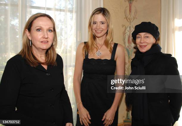 Sally Morrison, Mira Sorvino and Milena Canonero during The Diamond Information Center "Celestial: A Diamond Affair 2007" Luncheon Hosted by Fred...