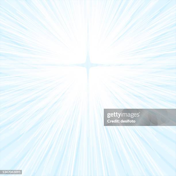 stockillustraties, clipart, cartoons en iconen met a creative glittery silver white and light sky blue coloured christmas empty plain blank vector backgrounds with abstract sunburst pattern and a cross in the centre of exploding rays - christendom