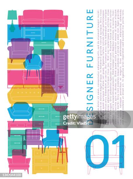 möbelhaus katalog innenarchitektur broschüre home decor sofas stühle - furniture stock-grafiken, -clipart, -cartoons und -symbole