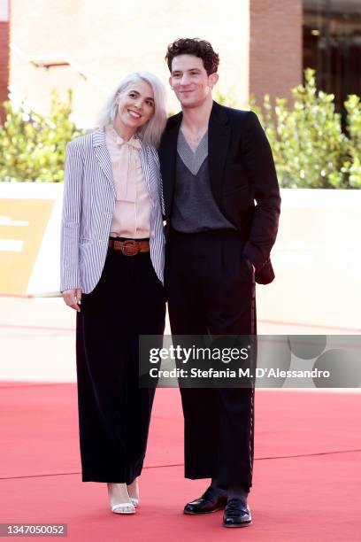 Director Eva Husson and Josh O'Connor attends the photocall of the movie "Mothering Sunday" during the 16th Rome Film Fest 2021 on October 17, 2021...