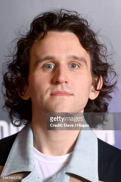 Harry Melling attends "The Tragedy Of Macbeth" press conference during the 65th BFI London Film Festival at The Mayfair Hotel on October 17, 2021 in...