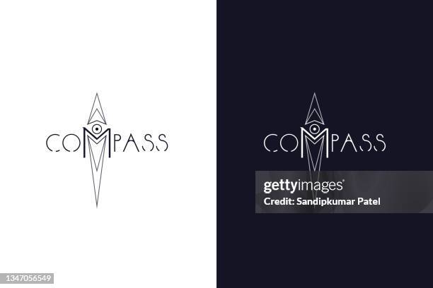 stockillustraties, clipart, cartoons en iconen met compass logo vector icon. modern navigation symbol. - modern compass