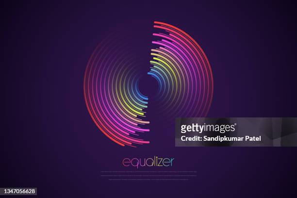 abstract colorful rhythmic sound wave - broadcasting stock illustrations