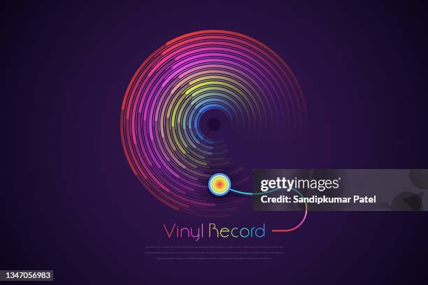 ilustraciones, imágenes clip art, dibujos animados e iconos de stock de concepto de disco de vinilo retro - album covers