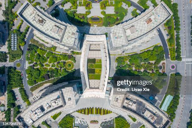 aerial view of cityscape - emerging markets stockfoto's en -beelden