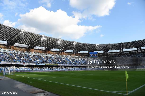 General view inside the stadium prior to the Serie A match between SSC Napoli and Torino FC at Stadio Diego Armando Maradona on October 17, 2021 in...