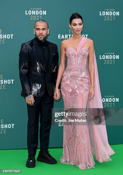 Dani Alves and Joana Sanz attend the Earthshot Prize 2021 at Alexandra Palace on October 17, 2021 in London, England.