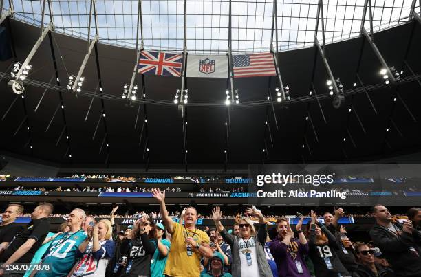 General view during the NFL London 2021 match between Miami Dolphins and Jacksonville Jaguars at Tottenham Hotspur Stadium on October 17, 2021 in...