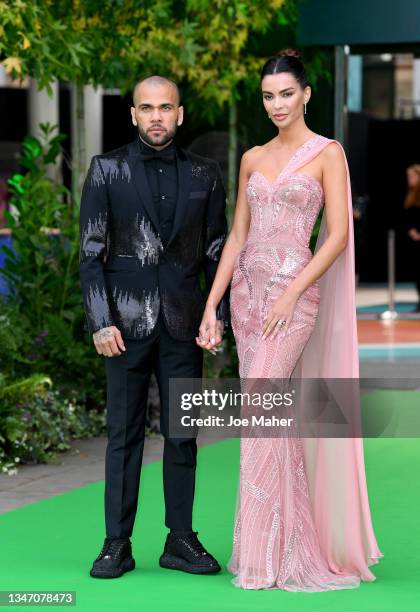 Dani Alves and Joana Sanz attend the Earthshot Prize 2021 at Alexandra Palace on October 17, 2021 in London, England.