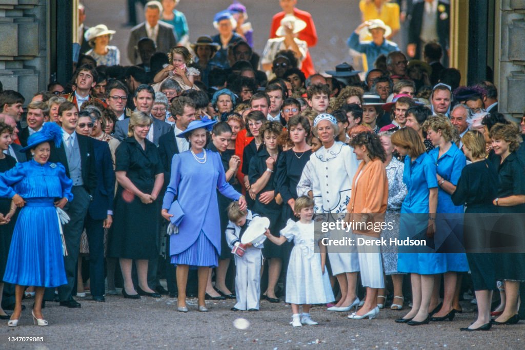 View Of The Royal Household, Staff, & Guests At Buckingham Palace
