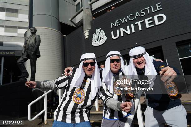 Fans head to St Jame’s Park football stadium ahead of their game against Tottenham Hotspur and their first game after Newcastle United's takeover on...