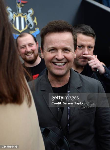 Dec of Ant and Dec pictured before the Premier League match between Newcastle United and Tottenham Hotspur at St. James Park on October 17, 2021 in...