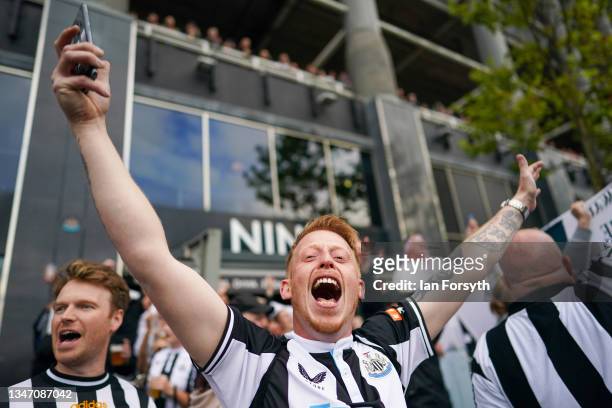 Newcastle United fans head to St James’ Park football stadium ahead of the match against Tottenham Hotspur and the first game following the club's...