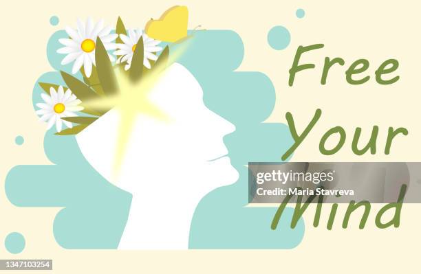 free your mind. positive concept - mindfulness background stock illustrations