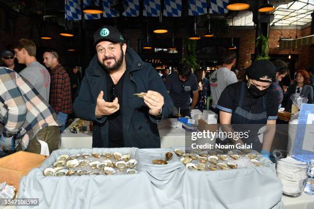 Adam Richman attends Oyster Bash presented by Barnegat Oyster Collective sponsored by Modelo hosted by Adam Richman during Food Network & Cooking...