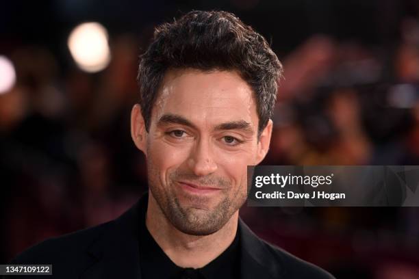 Alex Hassell attends "The Tragedy Of Macbeth" European Premiere during the 65th BFI London Film Festival at The Royal Festival Hall on October 17,...