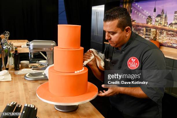 Chef Buddy Valastro holds a cooking demonstration during the Grand Tasting featuring Culinary Demonstrations presented by Liebherr Appliances during...