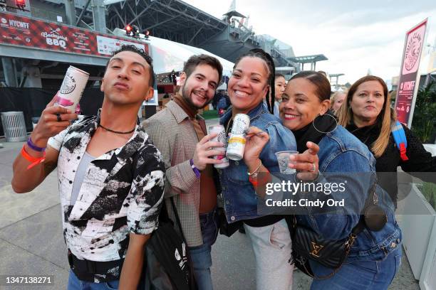 View of White Claw at Backyard BBQ presented by Pat LaFrieda Meats and National Beef hosted by Andrew Zimmern during Food Network & Cooking Channel...