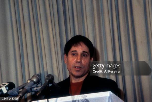 Musician Paul Simon Announces the "Care For The Children" Charity Benefit Concert to be held at Madison Square Garden on November 17, 1987 in New...