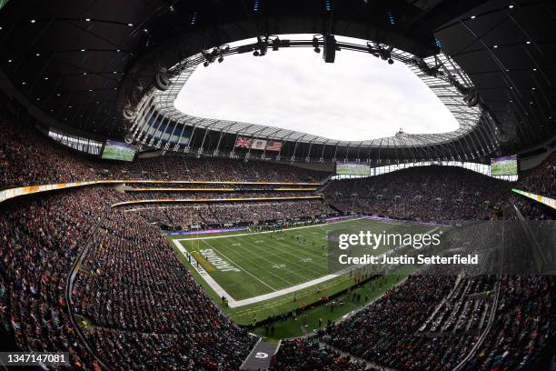 General view during the NFL match between the Miami Dolphins and Jacksonville Jaguars at Tottenham Hotspur Stadium on October 17, 2021 in London,...