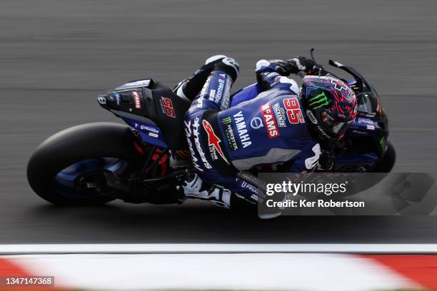 Tarran Mackenzie of Great Britain and McAMS Yamaha rides on his way to winning race three after clinching the 2021 British Superbike Championship at...